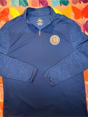 Chicago Cubs MLB Majestic Men's Quarter-Zip Pullover